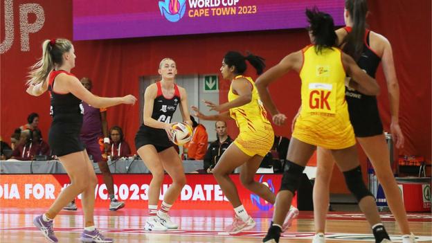 Phillipa Yarranton of Wales in action during the Netball World Cup 2023 Pool C match against Sri Lanka
