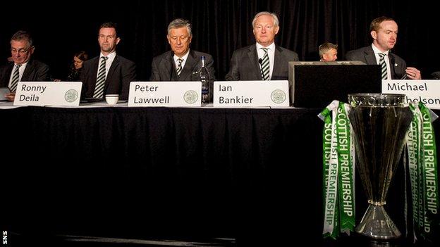 The Celtic manager and board members at last season's AGM