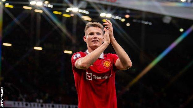 Scott McTominay applauding the Old Trafford crowd
