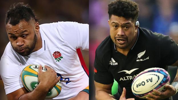 England's Billy Vunipola and New Zealand's Ardie Savea