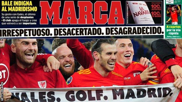 Spanish media response to controversial Bale banner