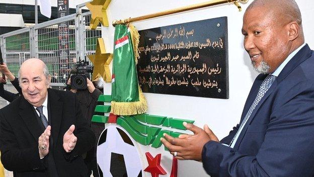 Zwelivelile Mandela and Algerian president Abdelmadjid Tebboune officially open the Nelson Mandela Stadium