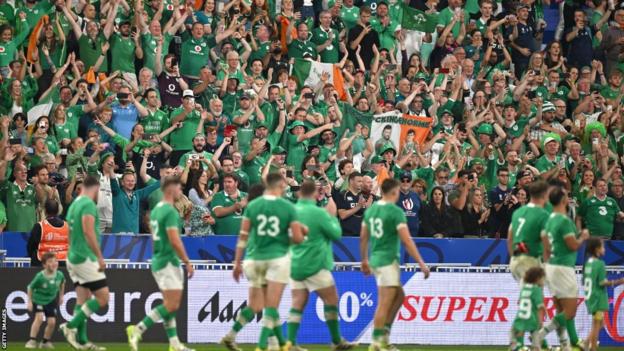 Ireland fans serenade their players after their win over Scotland