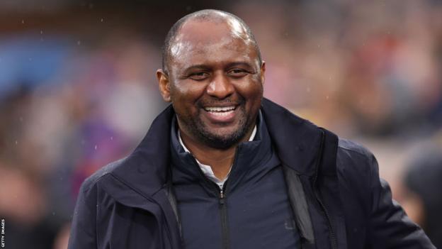 Former Arsenal midfielder Patrick Vieira pictured during his time as Crystal Palace manager