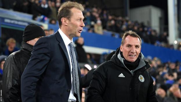 Duncan Ferguson with Brendan Rodgers in 2019