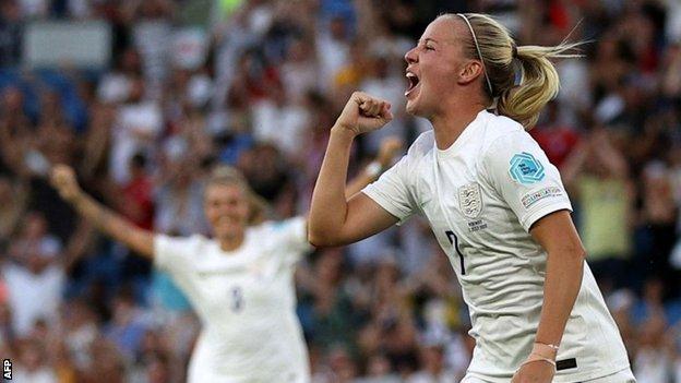 Beth Mead celebrates