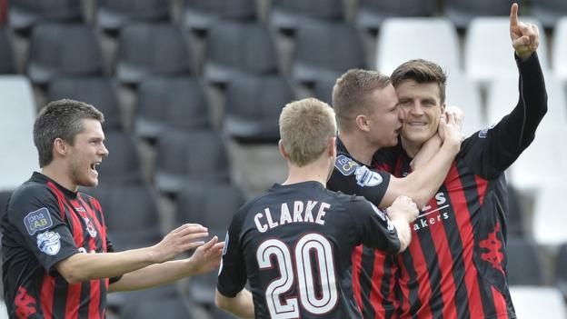 Diarmuid O'Carroll sets Crusaders on their way to a 5-0 hammering of Ballinamallard United and first league win of the season