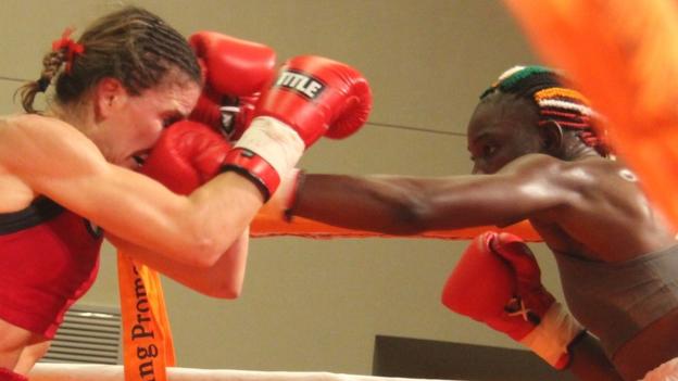 Zambian boxer Catherine Phiri in action in 2013