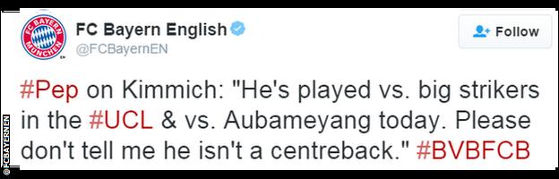 Bayern Munich tweet