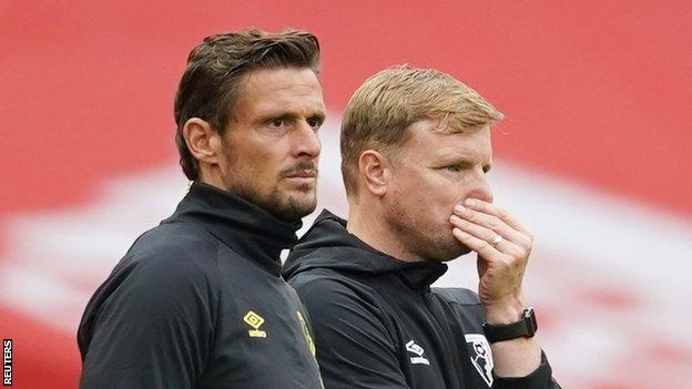 Jason Tindall (left) takes over from Eddie Howe as Bournemouth manager