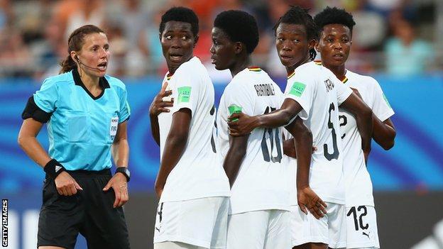 Ghana in action at the 2018 Women's Under-20 World Cup in France