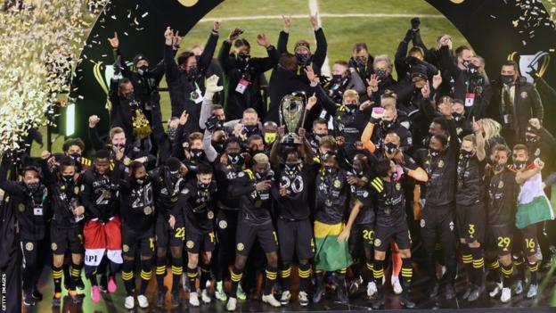 Columbus Crew celebrate winning the MLS Cup