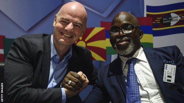 Gianni Infantino and Amaju Pinnick