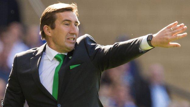 Alan Stubbs makes a point during Hibs' Scottish Cup final win over Rangers