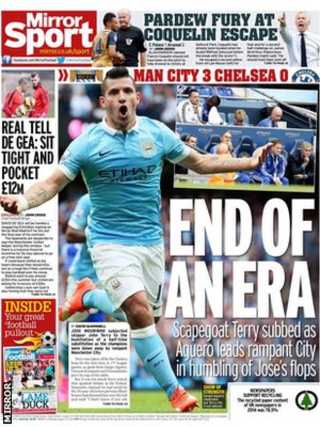 Monday's Mirror back page