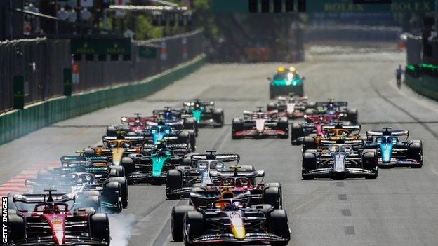 De startopstelling van de Grand Prix van Azerbeidzjan