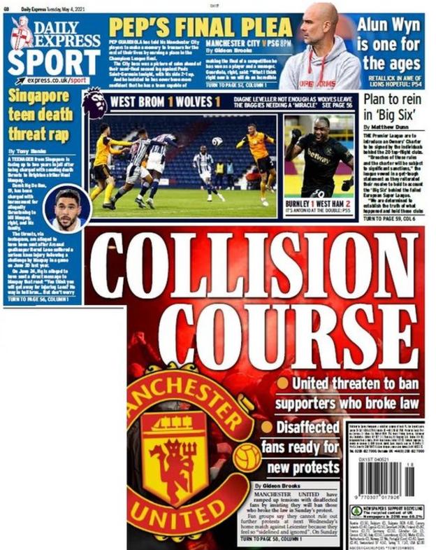 Tuesday's Daily Express back page