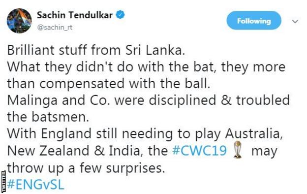 Sachin Tendulkar tweet