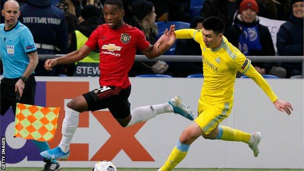 Ethan Laird made his Manchester United debut as part of a youth team that was beaten 2-1 by Astana in November 2019