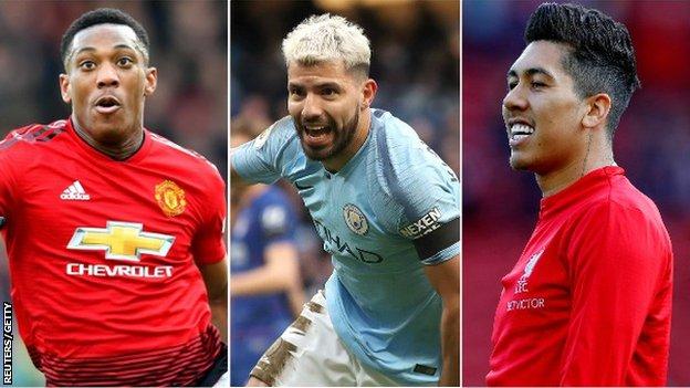 Roberto Firmino (Liverpool), Sergio Aguero (Man City), Anthony Martial (Man Utd)