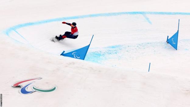 Britain's Ollie Hill in action at the Beijing Winter Paralympics