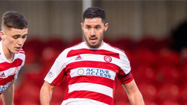 Dylan McGowan in action for Hamilton Academical against Ross County in the Scottish Cup