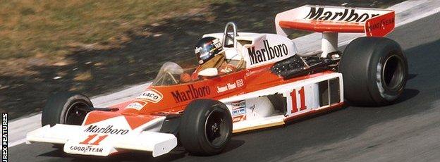 James Hunt driving in Canada 1976