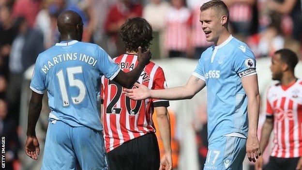 Bruno Martins Indi and Ryan Shawcross played alongside each other 32 times for Stoke City last season, including the final-day victory at Southampton