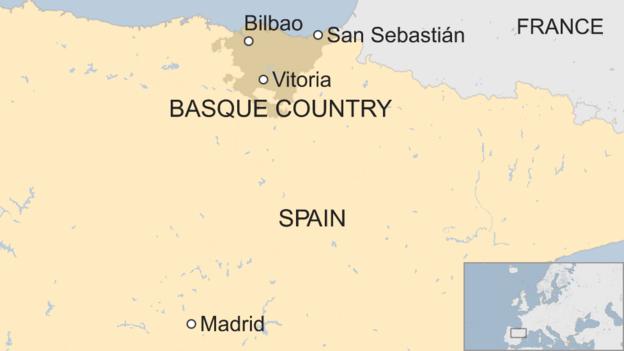 Spain's Basque country human chain map