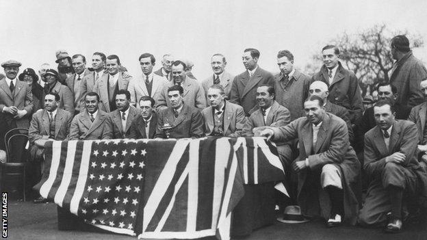 Group photo with the Ryder Cup teams of 1929