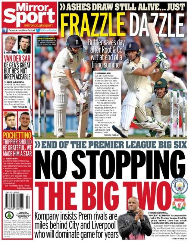 Friday's back pages BBC Sport