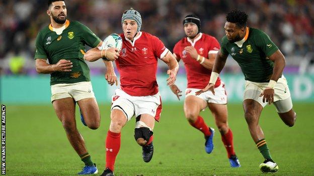 Wales' Jonathan Davies in action against South Africa in the 2019 Rugby World Cup semi-final
