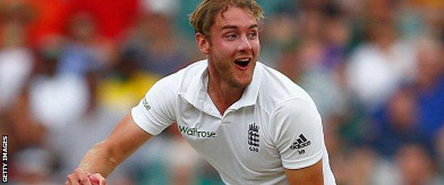 England bowler Stuart Broad