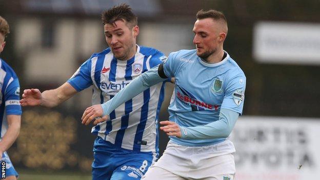 Ballymena's most recent game was a 2-0 league derby defeat by Coleraine on 7 March