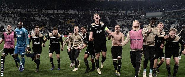 Ajax celebrated long and loud at the final whistle