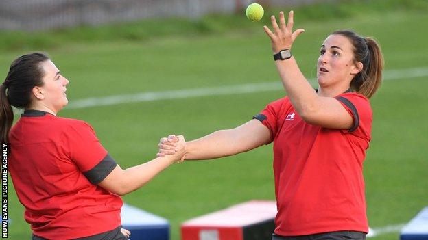 Siwan Lillicrap (right) in training