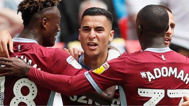 Anwar El Ghazi scored Villa's first goal in the Wembley play-off win over Derby - his sixth strike of the season