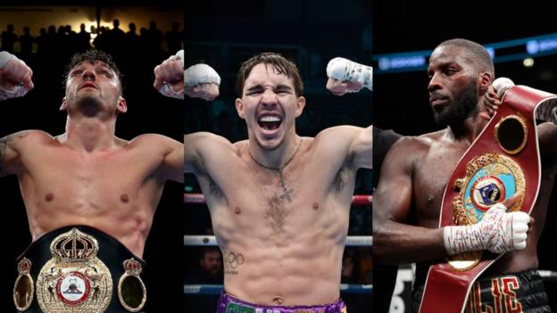 Leigh Wood, Michael Conlan and Lawrence Okolie