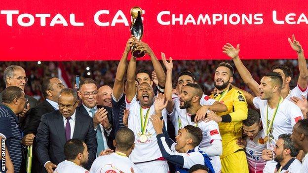 Wydad Casablanca celebrate winning the Caf Champions League 2017
