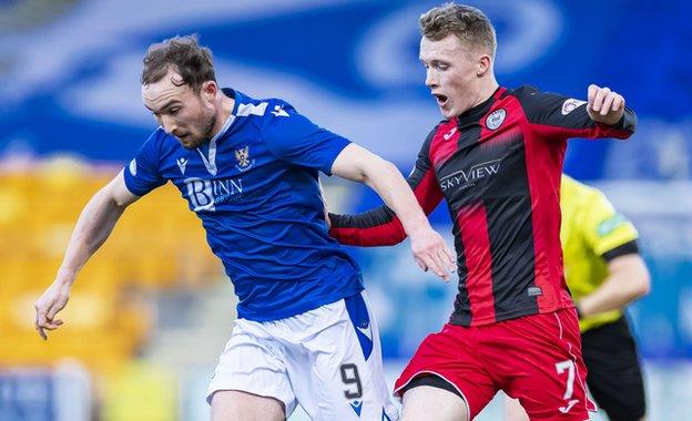 Chris Kane challenges with Jake Doyle-Hayes