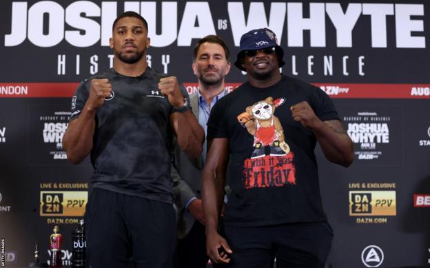 Anthony Joshua and Dillian Whyte pose for pictures