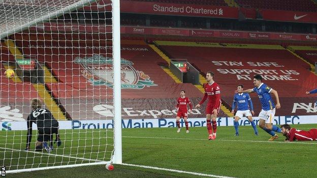 Steven Alzate scores Brighton's winner at Anfield