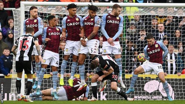 Kieran Trippier scores Newcastle's winner against Aston Villa