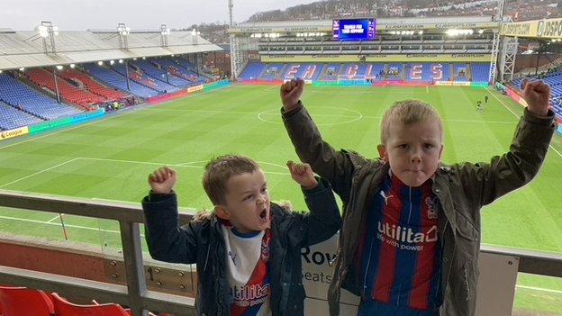 Dexter and Coby at Selhurst Park