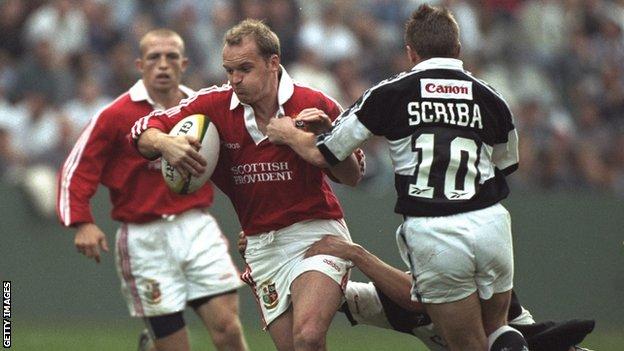 Gregor Townsend en action pour les Lions britanniques et irlandais en 1997