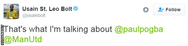 Usain Bolt tweet