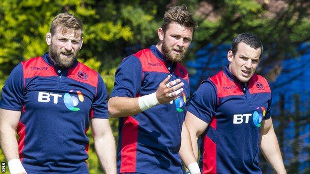 Scotland's back row: John Barclay, Ryan Wilson and John Hardie