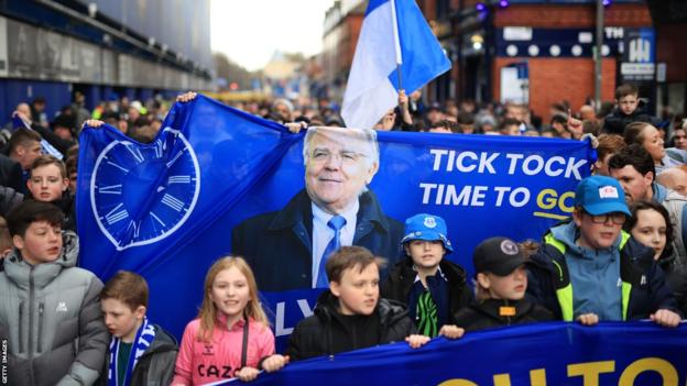 Everton fans protestation  against Bill Kenwright