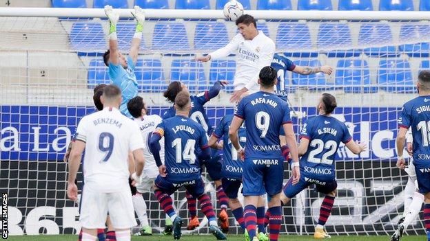 Huesca 1-2 Real Madrid: Raphael Varane twice bottom club - BBC Sport