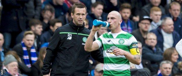 Celtic manager Ronny Deila (left) and Scott Brown